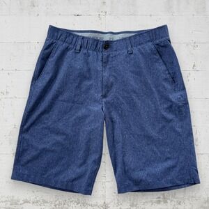 Under Armour Golf Shorts Mens 34 Blue HeatGear Loose Fit Lightweight 10"